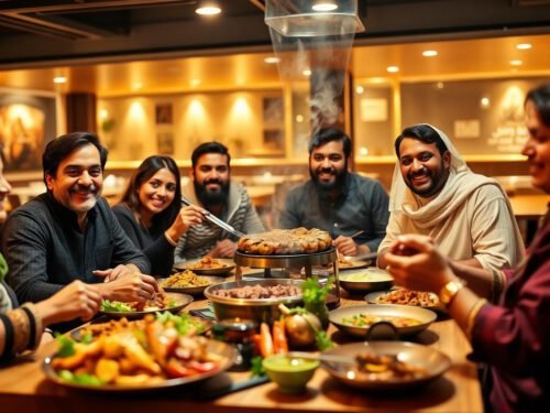 Family celebrating a birthday at Red Chilli Restaurant DHA Phase 6 Lahore