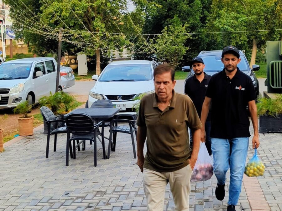 Founder Ch. Ahmed Saeed at the morning market selecting fresh ingredients for Red Chilli Restaurant DHA Phase 6 Lahore